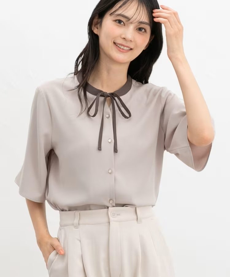 ハニーズ公式　配色リボンブラウスの画像