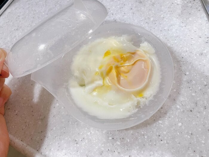 レンジで目玉焼き完成