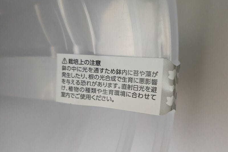セリア　育ちを見守る透明鉢