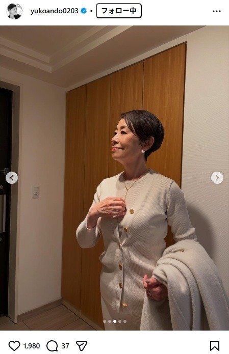 出所：安藤優子のInstagram（＠yukoando0203） 参照日：2026年3月4日