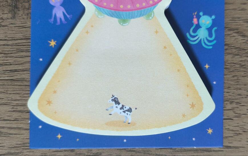 筆者撮影（セリア、ダイカット付箋 70P ふしぎなUMA）