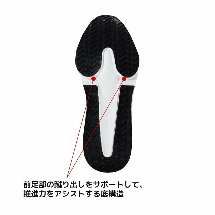 前足部の蹴り出しをサポートすることで推進力をアシスト