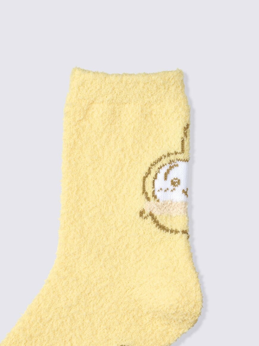 パジャマのフードをかぶったうさぎのジャカード柄