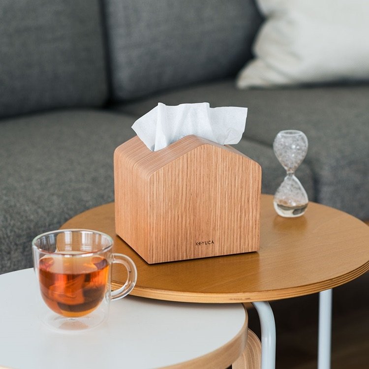 出所：KEYUCA公式　Moi コンパクトティッシュケース 木