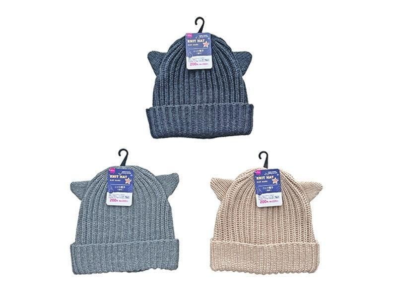 出所：公式通販ダイソーネットストア ニット帽子（キッズ、猫耳）
