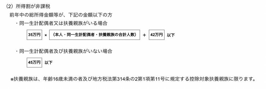 所得割が非課税になる場合