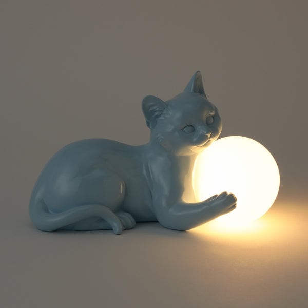 出所:Francfranc(フランフラン)公式通販 キャットランプ ブルー