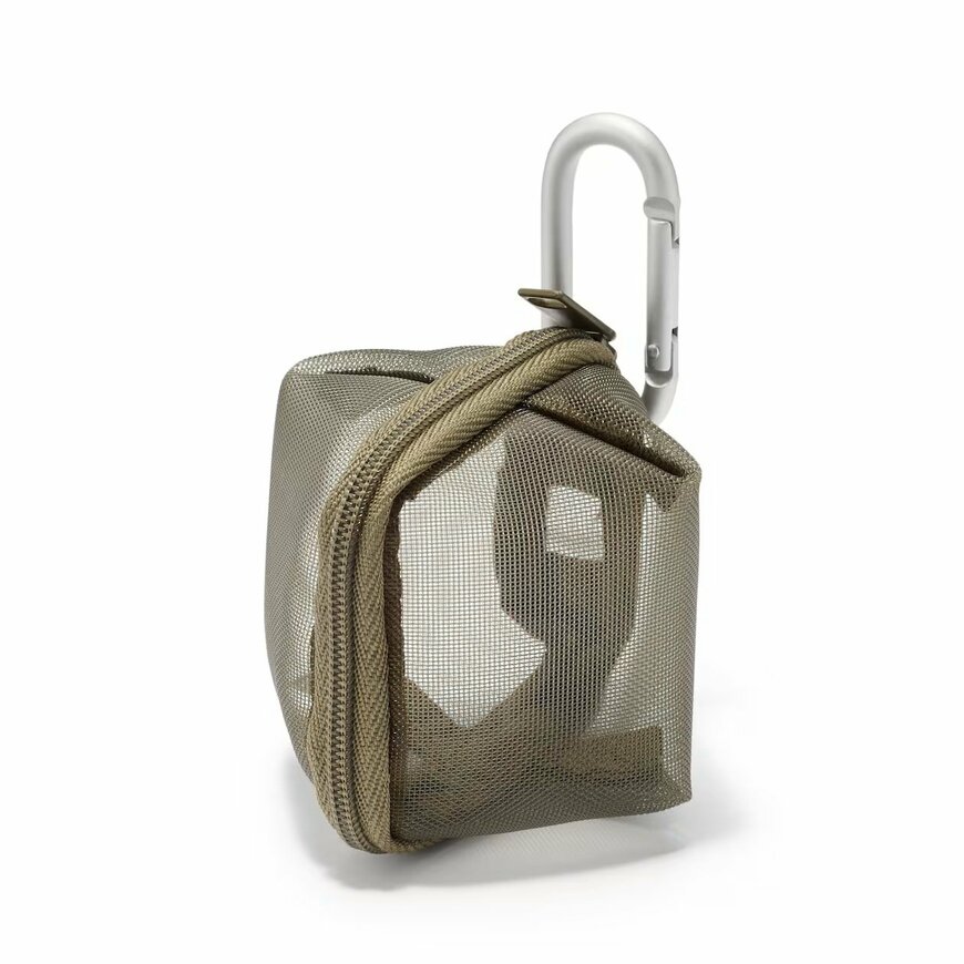 無印良品公式 ナイロンメッシュ コンパクトポーチ/カーキの画像