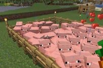 「マインクラフト」のプレイ中に起きた悲劇　ブタを愛でているとまさかの展開に…