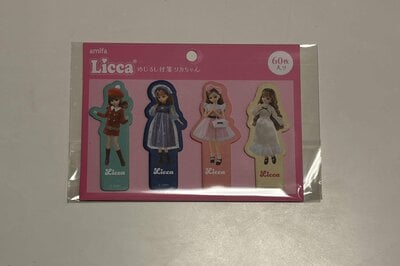 ダイソー、めじるし付箋　60P　リカちゃんの筆者撮影写真