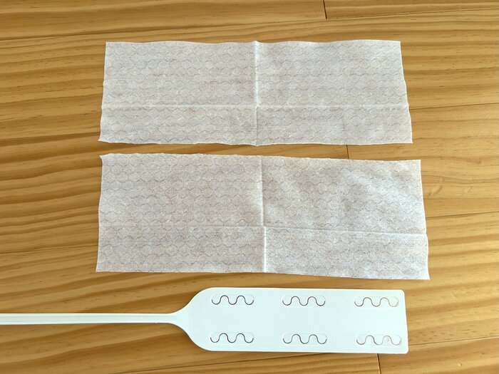 ドライシートを縦半分にカットして使いました