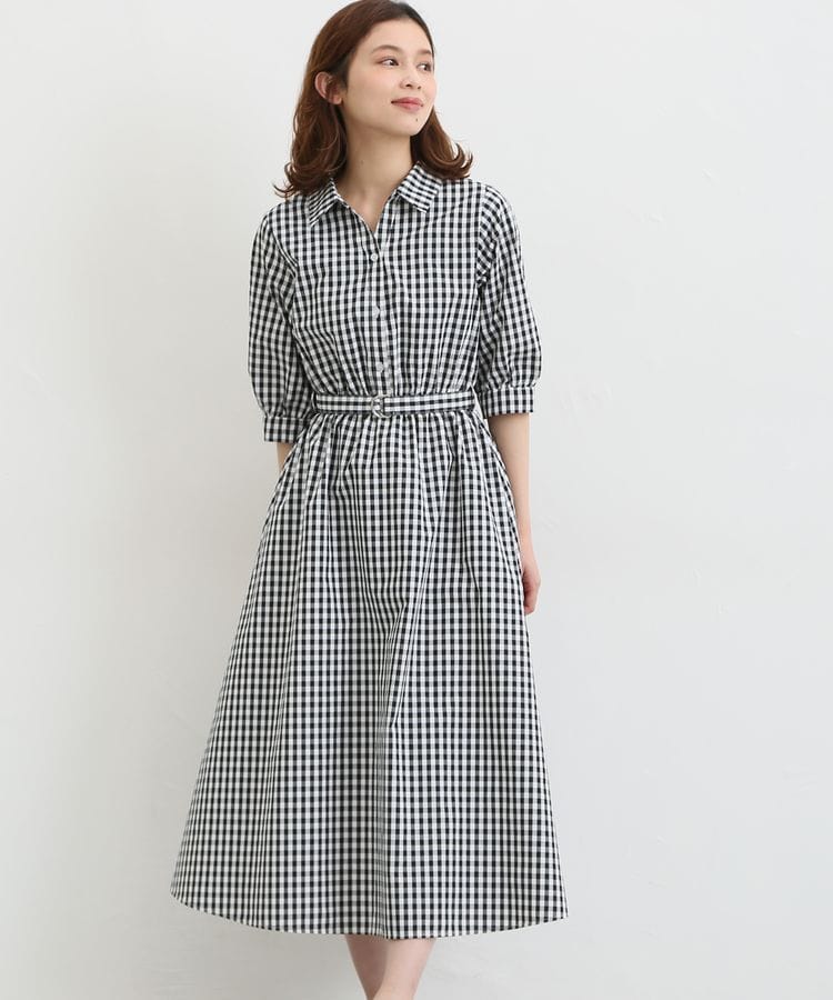 出所：ハニーズ公式通販 6分袖シャツワンピース