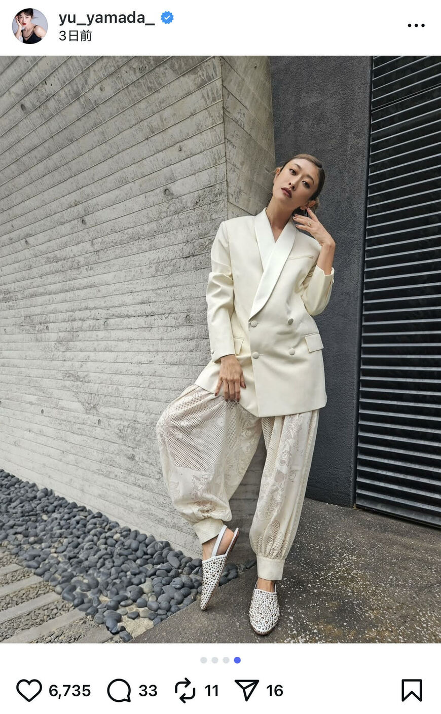 出所：山田優のInstagram（＠yu_yamada_）参照日：2025年10月16日