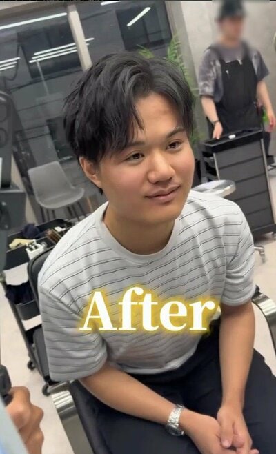 彼女のために垢抜けた、アフターの束感ショート