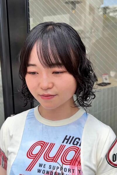 ぐるんぐるんのボブパーマの完成