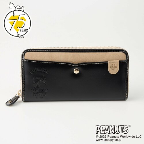 ピーナッツ(PEANUTS)75周年アートバイカラーラウンドファスナー長財布