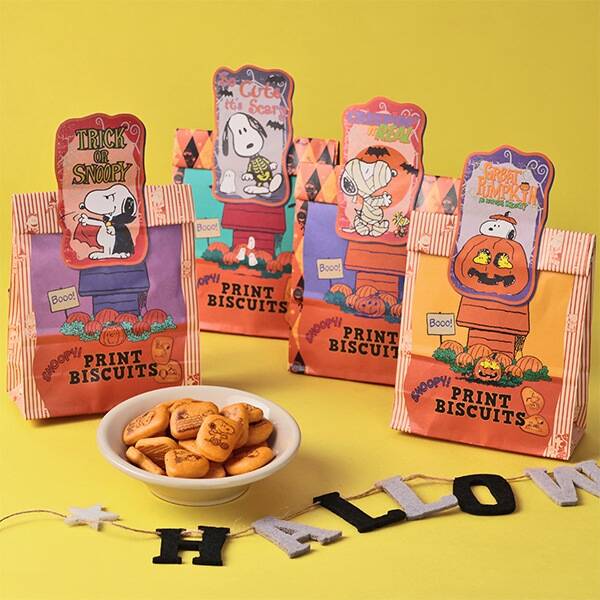 スヌーピー　ハロウィンプリントビスケット　ペーパーバッグ