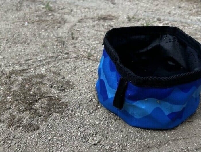 濡れた本体を土の上で置いたままにしていると、少し水が染み出てきました