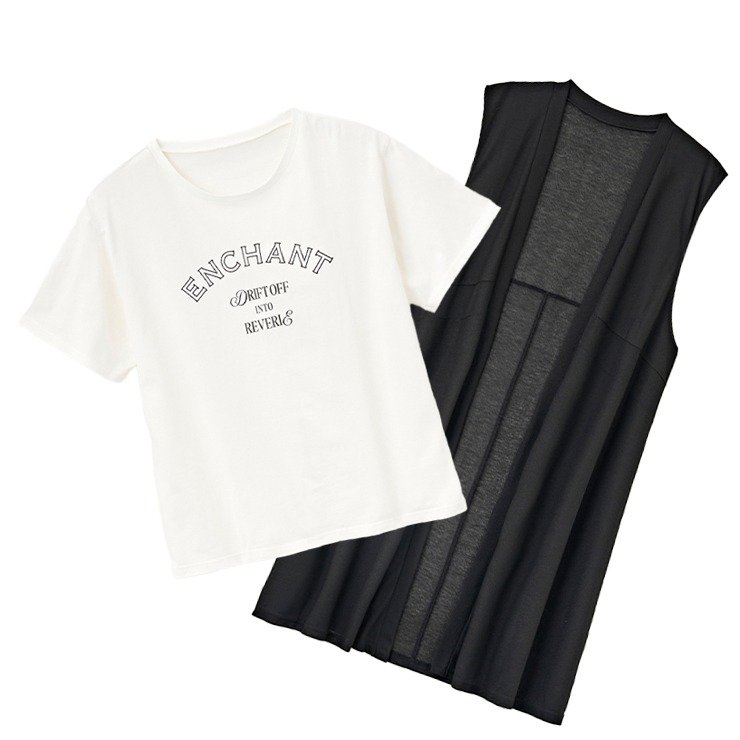 しまむら、ジレ+Tシャツセット(おかだゆり)