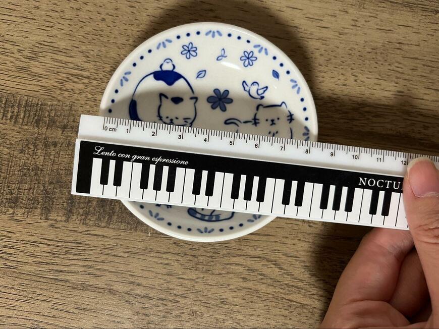 筆者撮影（セリア、プレートSS 藍色ねこ）