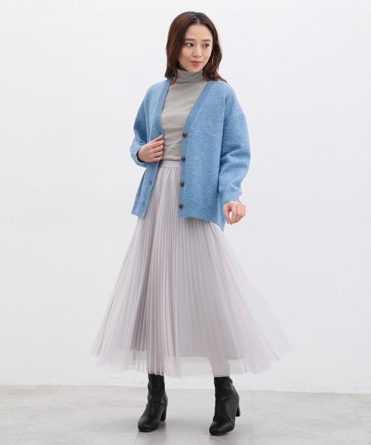 出所：ハニーズ公式通販 メランジVネックカーデ