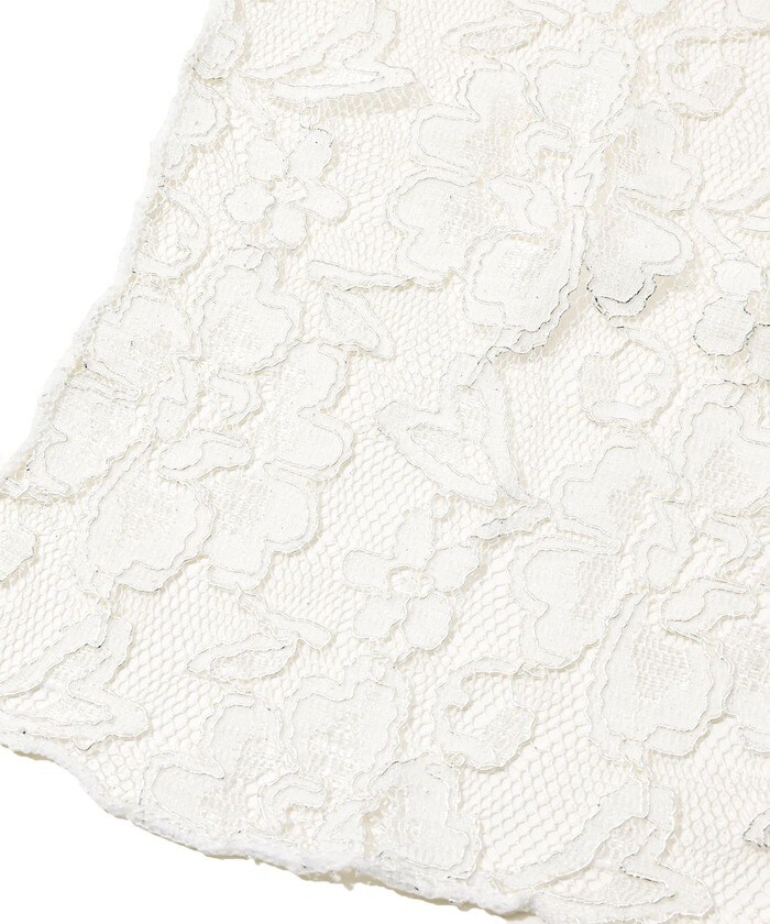 総レースデザインに箔フチプリント