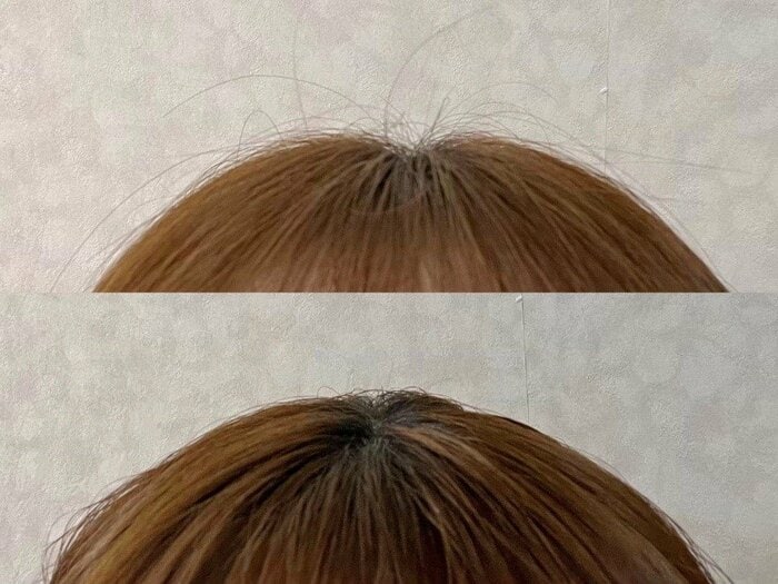 実際に寝起きの髪にあほ毛レスキューを使用してみました