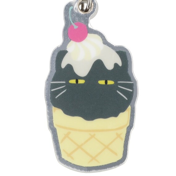 出所：ニトリ公式通販ニトリネット　ミラー付きアクリルチャーム（デコネコ カップアイス ミラー）