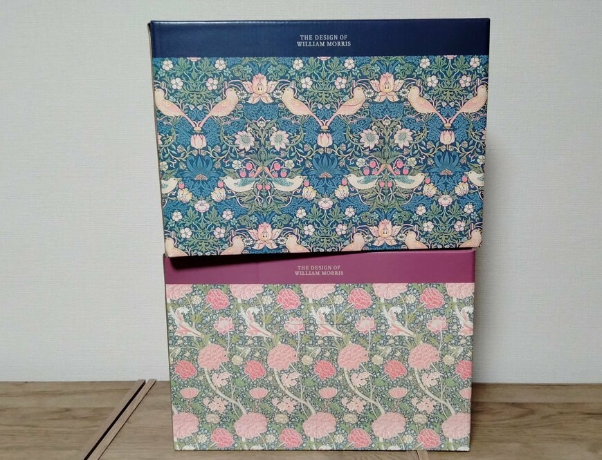 筆者撮影（セリア、ペーパー収納BOX ウィリアム・モリスデザイン）