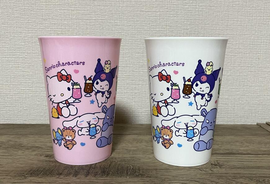 筆者撮影（ダイソー、タンブラー（サンリオキャラクターズ）パーティー450ml）