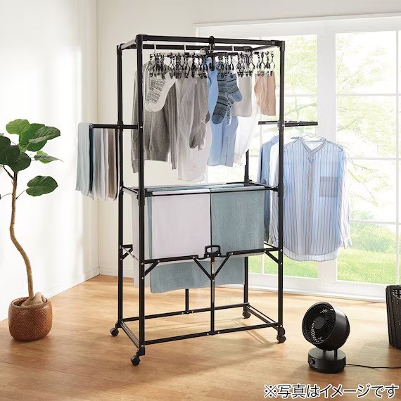 ニトリ公式通販ニトリネット　【洗濯らくらく】 多機能 簡単取り込みアルミハンガー（ホワイト 40ピンチ）　画像