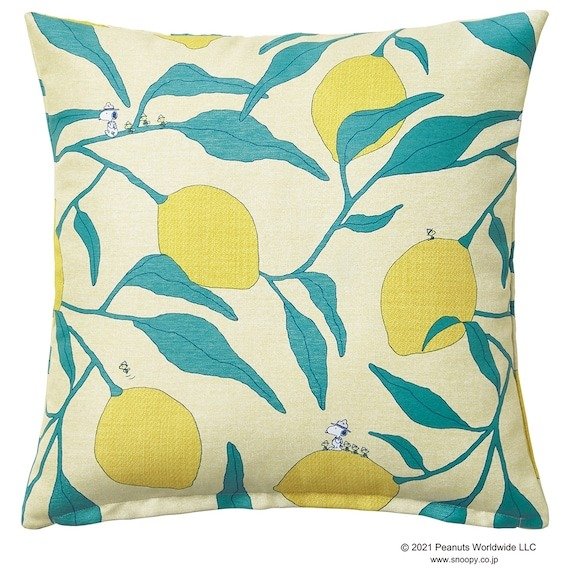 ニトリ公式 スヌーピークッションカバー キャンプレモン YE