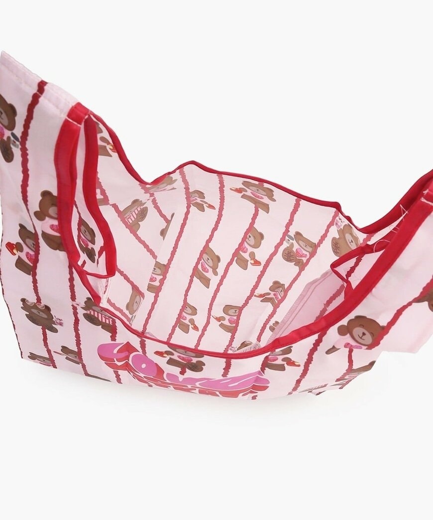 アフタヌーンティー公式 ポーチ付きショッピングバッグ/KITKAT ハートフルベアー(ブラウン)