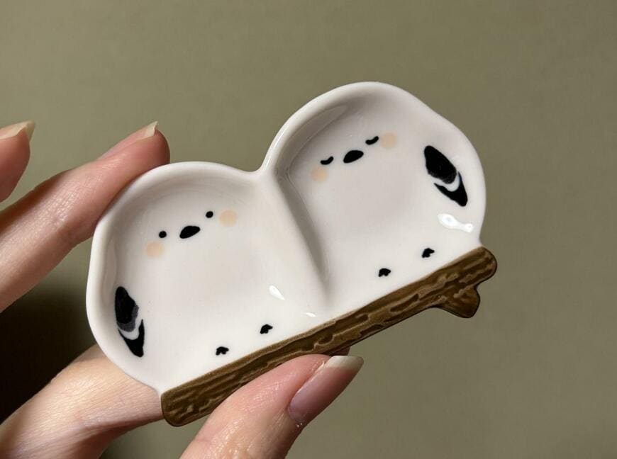 セリア、セクションプレート ほがらかシマエナガ商品画像