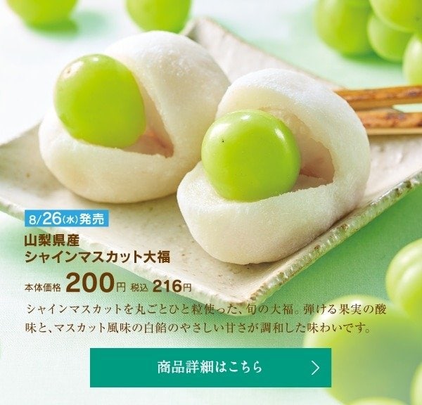 シャインマスカットの果実を丸ごと一粒使用しています
