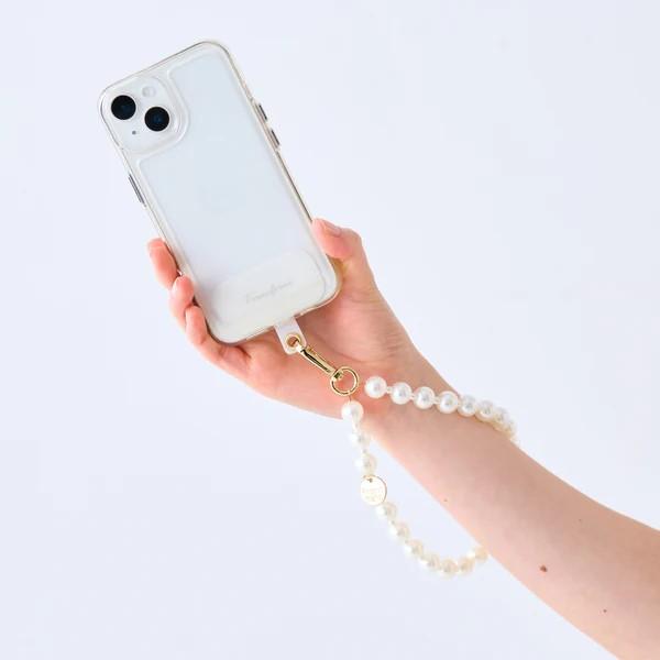 スマホハンドストラップ パール ホワイト