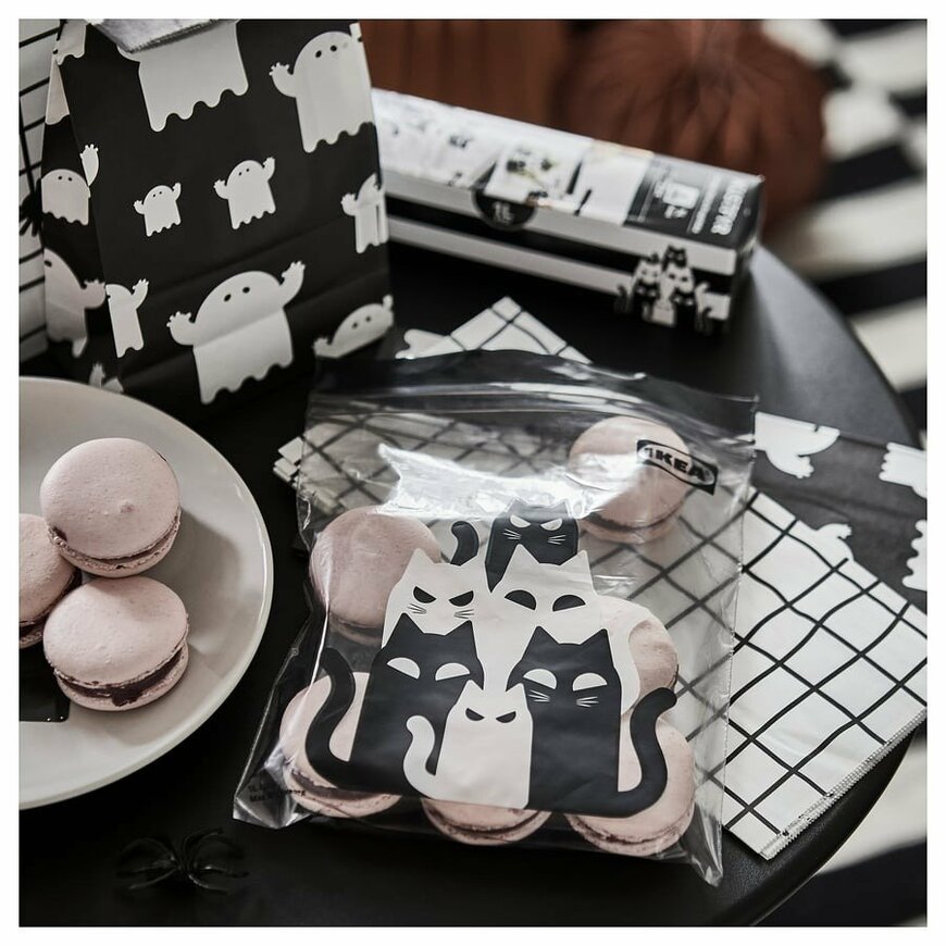 出所:IKEA公式 KUSTFYR クストフィール フリーザーバッグ, ネコ模様