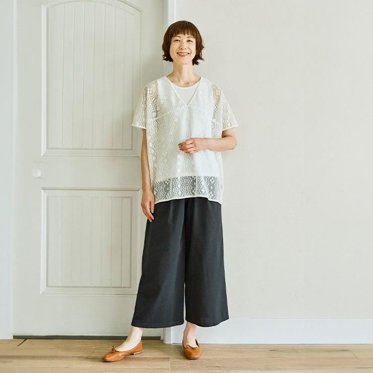 レディース タックワイドパンツ(SEASON REASON)