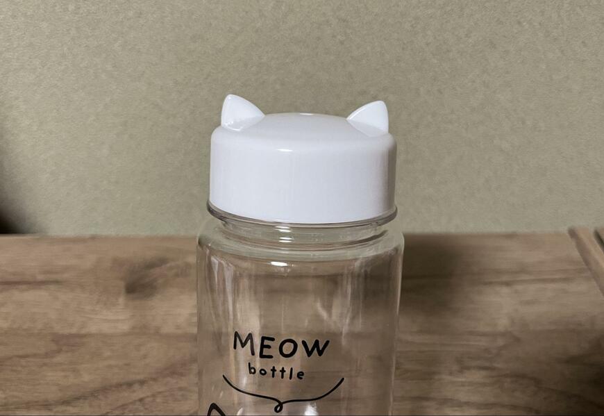 筆者撮影（セリア、キューティーズ 耳付きドリンクボトル 380ml）