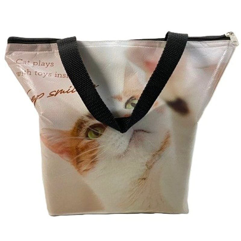 出所：キャンドゥ公式　保冷トートバッグ　ネコ柄