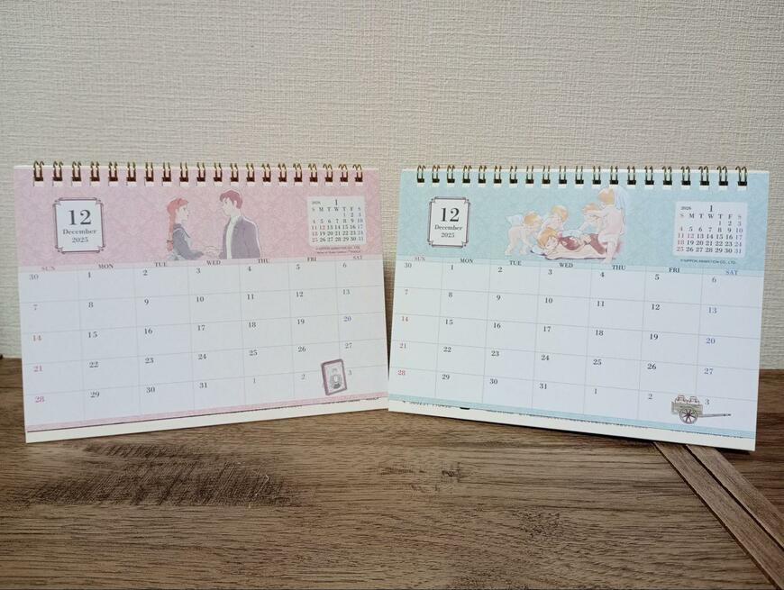 セリア、世界名作劇場 卓上カレンダー画像