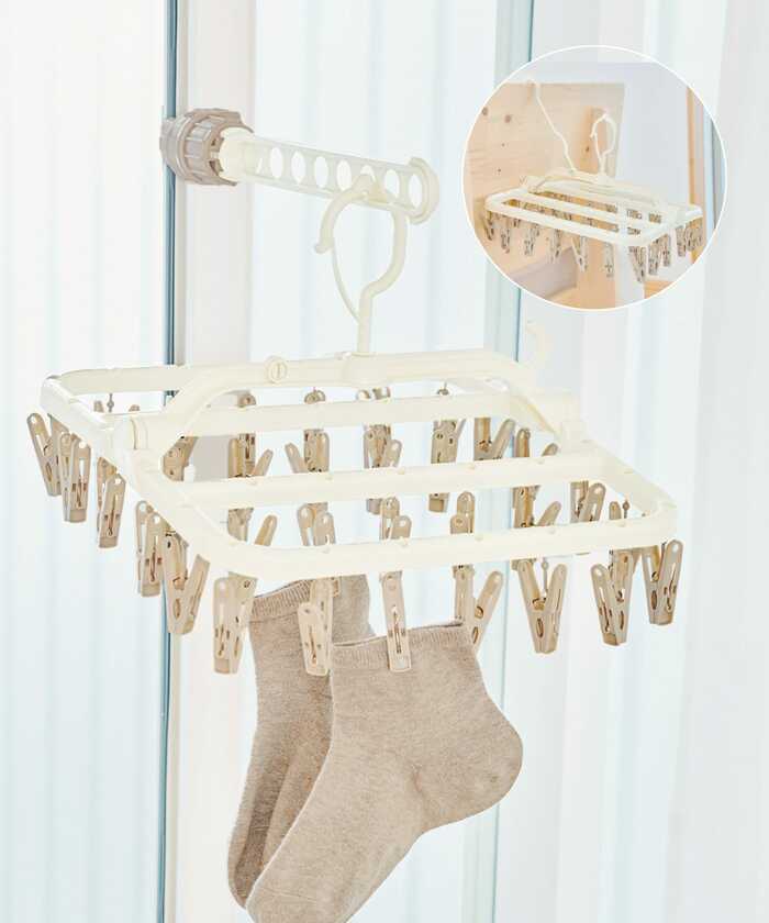 壁際でも使えるピンチハンガー