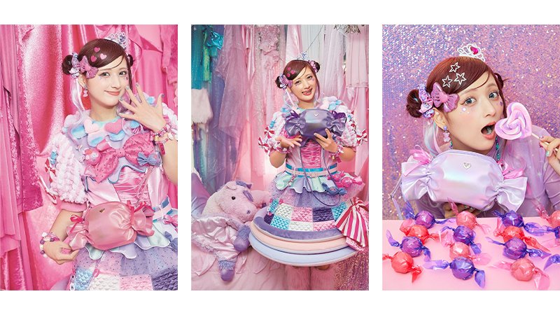 出所：ローソン公式　しなこキャンディポーチBOOK Unicorn Pink/Galaxy Purple/Cotton Candy Purple