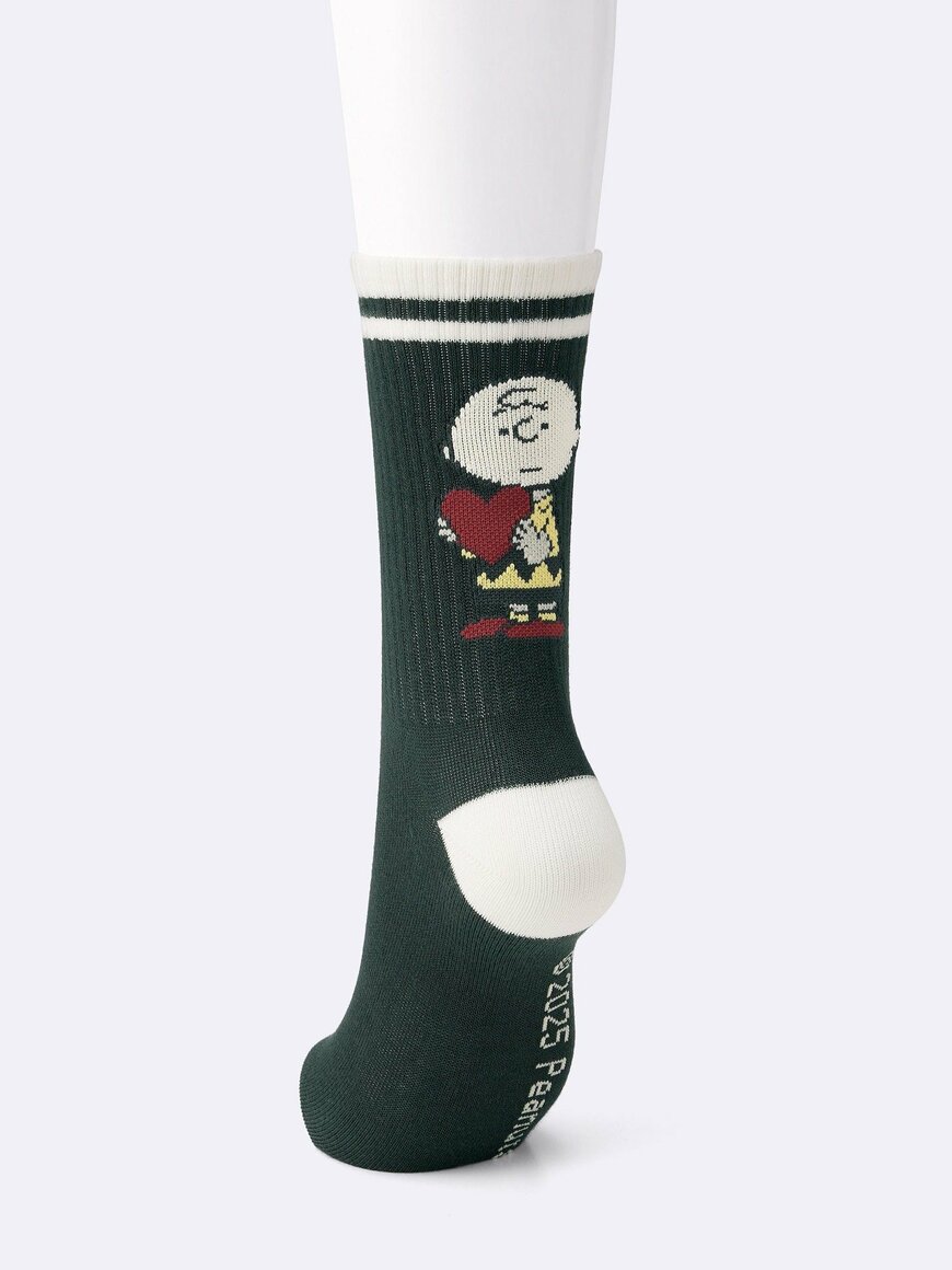 出所:GU公式 ソックス Peanuts 2 08 DARK GRAY