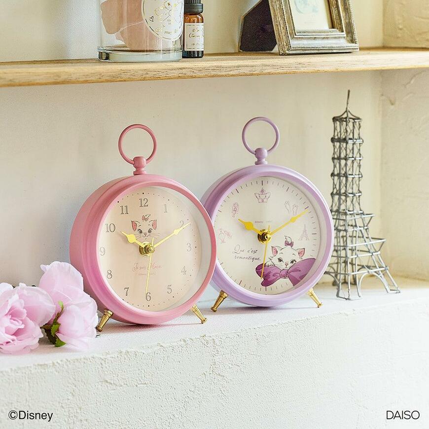 出所：ダイソーネットストア 置き時計、PK（ディズニーマリー）