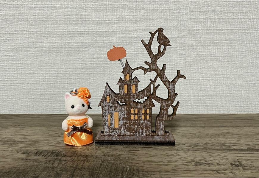 セリア、ウッドハロウィンハウススタンド画像