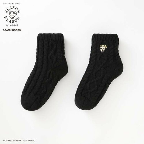 レディース　裏ボアクルーソックス（SEASON REASON×OSAMU GOODS）