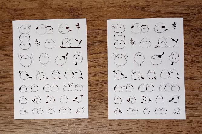 出所：筆者撮影（セリア、トレーシングダイカットシール もふもふばーど56片）