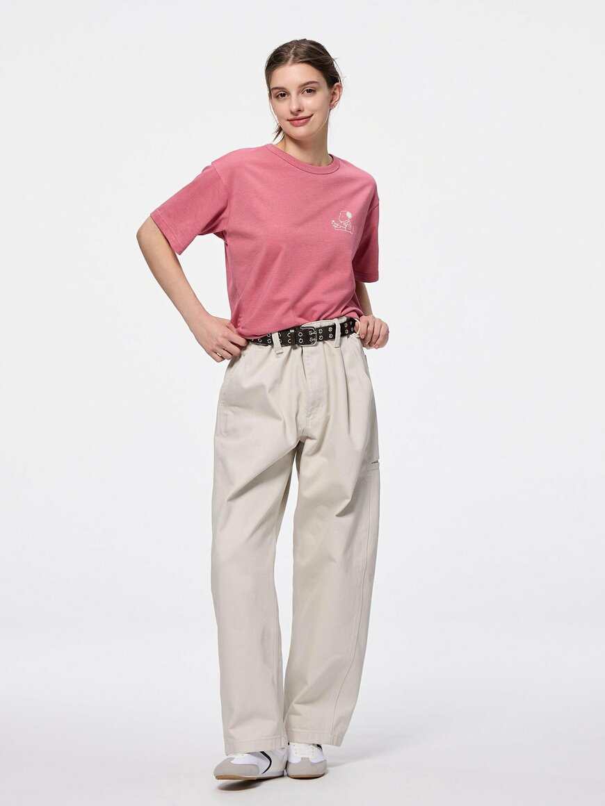 GU公式 グラフィックT Peanuts+E 14 RED