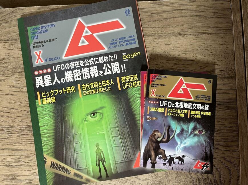 セリア、M-05909ムーB5ノートB罫・M-05910ムーB7雑誌風メモ帳画像